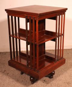 Revolving Bookcase In Walnut With Iron Base 19th Century - 3605752
