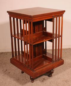Revolving Bookcase In Walnut With Iron Base 19th Century - 3605753