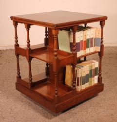 Revolving Bookcase In Walnut With Iron Base Early 20th Century - 2558505