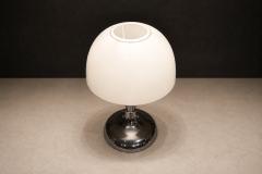 Rewired Brazilian Modern Table Lamp in Chrome Metal and Acrylic Shade - 4597008
