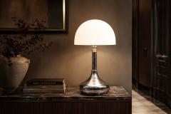 Rewired Brazilian Modern Table Lamp in Chrome Metal and Acrylic Shade - 4597009