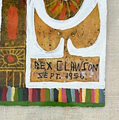 Rex Martin Clawson Mid Century Modern Rex Clawson Abstract Cat Oil Painting Signed 1956 - 3592858