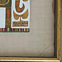 Rex Martin Clawson Mid Century Modern Rex Clawson Abstract Cat Oil Painting Signed 1956 - 3592861