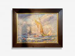 Reynolds Beal Impressionist Oil Painting USS Utah Rockport Mass American 1928 - 4021201