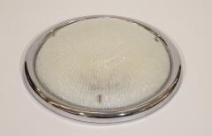 Ribbed Glass Flush Mount with Chrome Surround - 155032