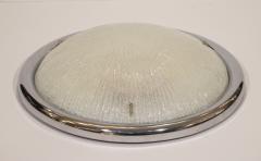 Ribbed Glass Flush Mount with Chrome Surround - 155034