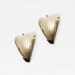 Ribbed Murano Glass Sconces Italy 1960s - 1072903