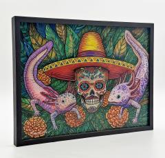 Ricardo Maya Contemporary Mexican Folk Art D a de los Muertos Painting - 4711678