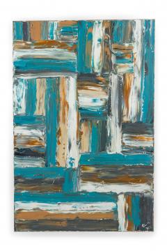 Ricardo Rumi Blue White Ochre Grey Grid 2011  - 4514916