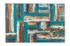 Ricardo Rumi Blue White Ochre Grey Grid 2011  - 4514917