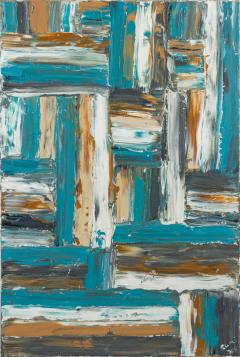 Ricardo Rumi Blue White Ochre Grey Grid 2011  - 4527598