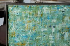 Ricardo Rumi Framed Abstract Oil Painting titled Green Abstract  - 4514785