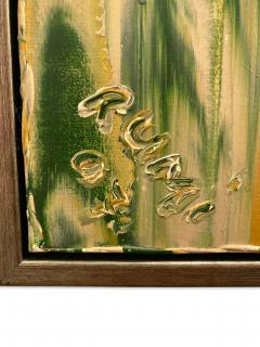 Ricardo Rumi Framed Abstract Oil Painting titled Green Umber 2008  - 4514755