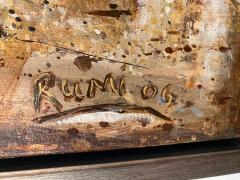 Ricardo Rumi Framed Abstract Oil on Canvas titled Fossil Diptych  - 4514770