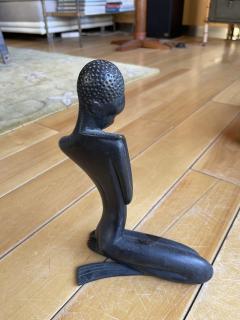 Riccardo Scarpa 1950s bronze sculpture of an African woman - 4121232