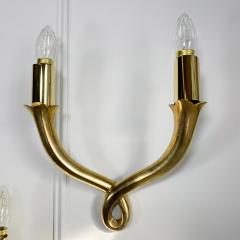 Riccardo Scarpa Pair of Polished Bronze Wall Lights by Riccardo Scarpa Fully Signed - 3042046