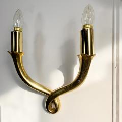 Riccardo Scarpa Pair of Polished Bronze Wall Lights by Riccardo Scarpa Fully Signed - 3042047