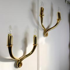 Riccardo Scarpa Pair of Polished Bronze Wall Lights by Riccardo Scarpa Fully Signed - 3042048