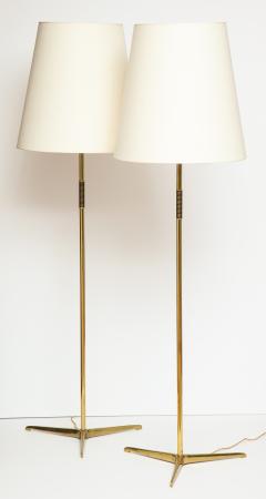 Riccardo Scarpa Pair of Solid Brass Italian Floor Lamps Italy 1950s - 1236823