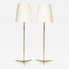 Riccardo Scarpa Pair of Solid Brass Italian Floor Lamps Italy 1950s - 1237362