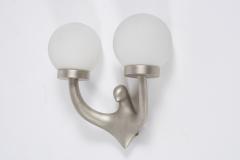 Riccardo Scarpa Pair of silvered bronze sconces signed Scarpa - 2112427