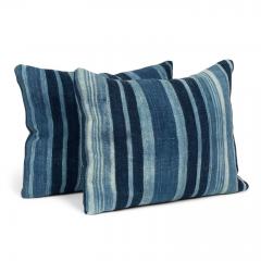 Rich Faded Indigo Stripe Cushion - 3615590