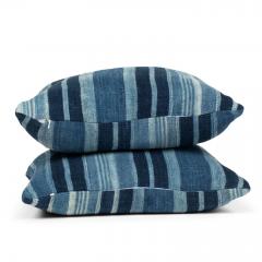 Rich Faded Indigo Stripe Cushion - 3615591