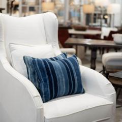 Rich Faded Indigo Stripe Cushion - 3615592