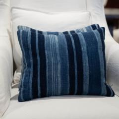 Rich Faded Indigo Stripe Cushion - 3615593
