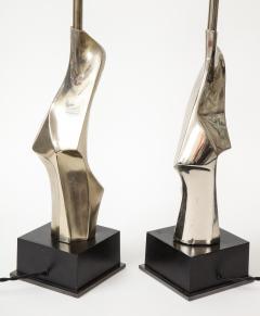 Richard Barr Pair of Brutalist Chrome Table Lamps by Richard Barr for Laurel 1960s - 1937070