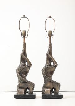 Richard Barr Richard Barr Bronze Brutalist Lamps - 4414790