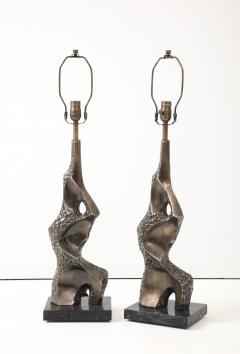 Richard Barr Richard Barr Bronze Brutalist Lamps - 4414791