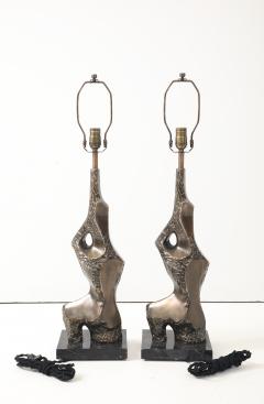 Richard Barr Richard Barr Bronze Brutalist Lamps - 4414794
