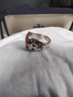 Richard Begay Richard Begay Sterling Silver Ring w Semi precious stones - 3715880