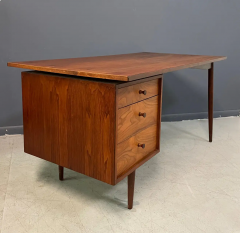 Richard Ernst Artschwager Richard Artschwager Walnut Floating Top Three Drawer Desk Mid Century - 2721457