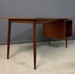 Richard Ernst Artschwager Richard Artschwager Walnut Floating Top Three Drawer Desk Mid Century - 2721465