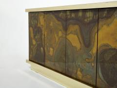 Richard Esabelle Faure French Isabelle and Richard Faure oxidized brass sideboard 1970s - 2780479