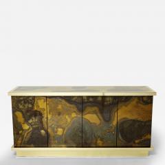 Richard Esabelle Faure French Isabelle and Richard Faure oxidized brass sideboard 1970s - 2784113