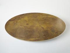 Richard Esabelle Faure Large oval Isabelle and Richard Faure oxidized brass coffee table 1970s - 2678826