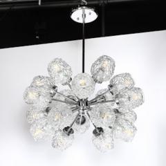 Richard Essig Mid Century 18 Arm Chrome Glass Sputnik Chandelier Attributed to Richard Essig - 4489789