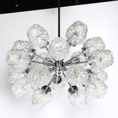 Richard Essig Mid Century 18 Arm Chrome Glass Sputnik Chandelier Attributed to Richard Essig - 4489790
