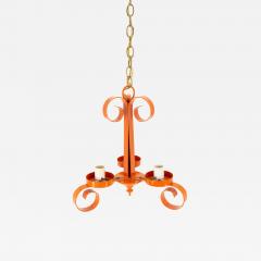Richard Essig Mid Century Orange Pop Art 3 Light Chandelier - 2573006
