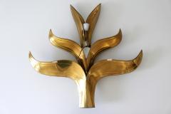 Richard Faure Set of Two Huge Brass Foliage Wall Lamps or Sconces by Richard Faure 1970s - 1819120