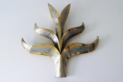 Richard Faure Set of Two Huge Brass Foliage Wall Lamps or Sconces by Richard Faure 1970s - 1819122