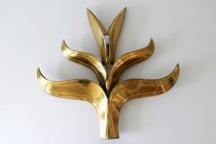 Richard Faure Set of Two Huge Brass Foliage Wall Lamps or Sconces by Richard Faure 1970s - 1819123