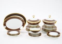 Richard Ginori Brown Gold Trimmed Extensive Dinnerware Service Of 99 Pieces - 3307311