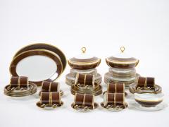 Richard Ginori Brown Gold Trimmed Extensive Dinnerware Service Of 99 Pieces - 3307315