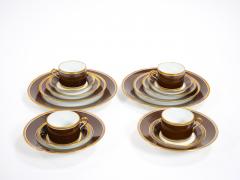 Richard Ginori Brown Gold Trimmed Extensive Dinnerware Service Of 99 Pieces - 3307333