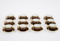 Richard Ginori Brown Gold Trimmed Extensive Dinnerware Service Of 99 Pieces - 3307334