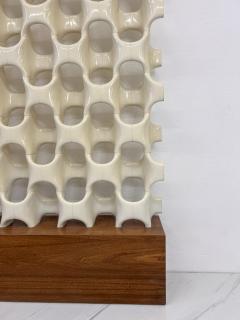 Richard Harvey Patinated Sculpta Grille Bones Screen on Walnut Base by Richard Harvey 1960s - 4182512